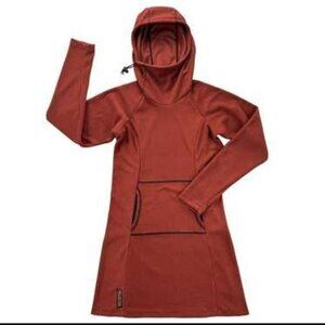 Melanzana micro grid hoodie dress - Small (S) - Canyon Red